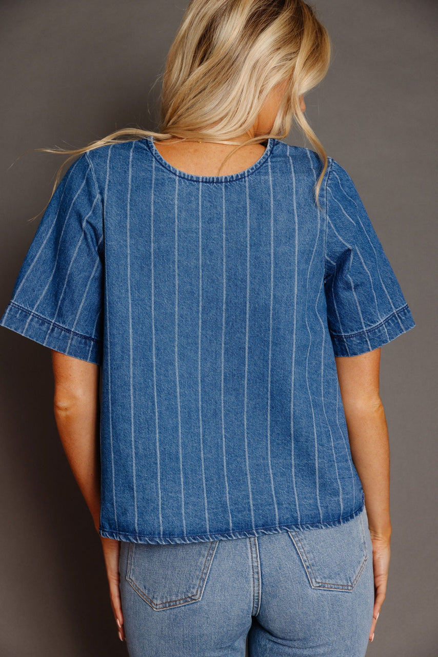 Maris Shirt in Denim/White