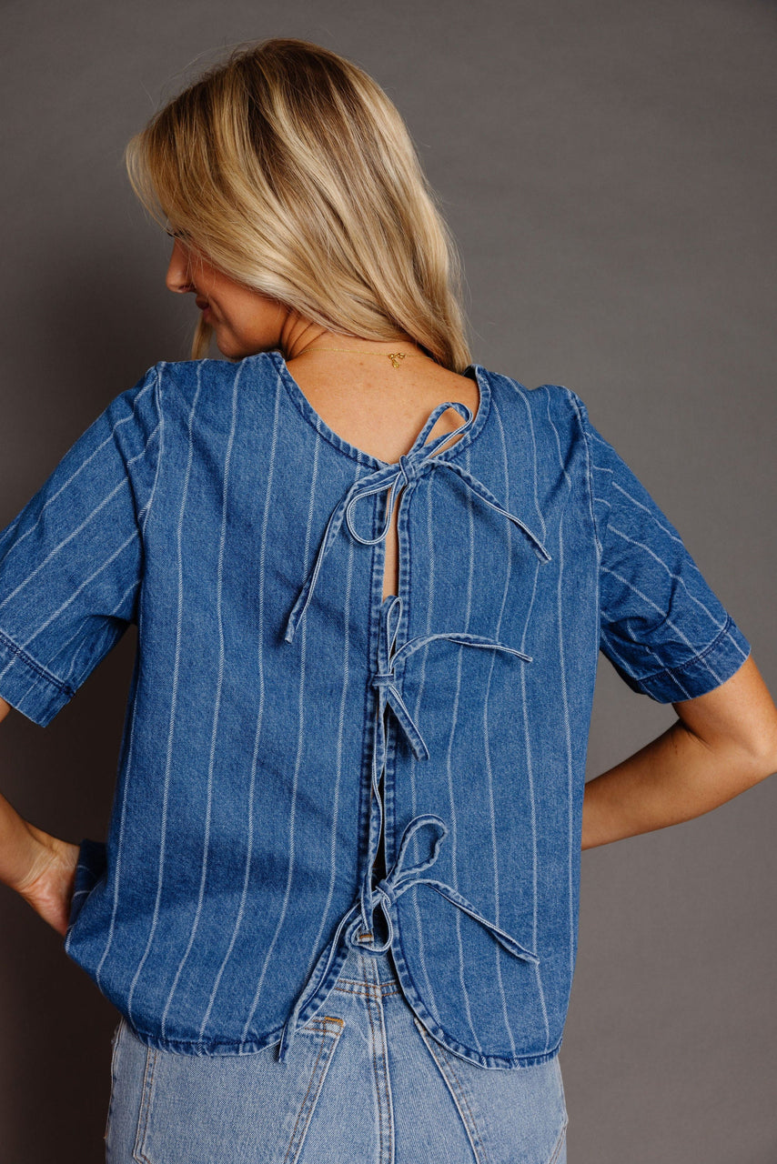 Maris Shirt in Denim/White