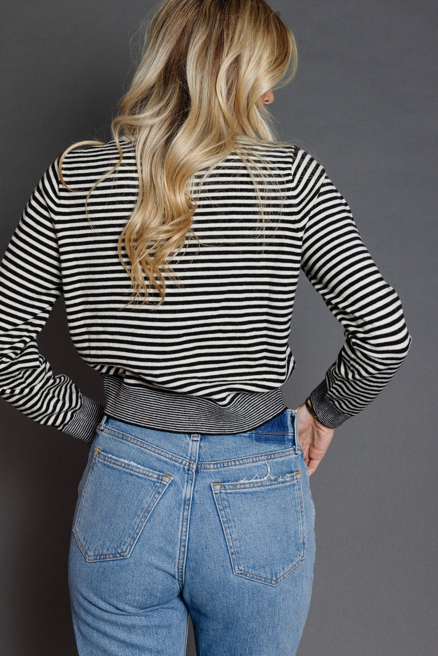 Montana Cardigan in Black/White