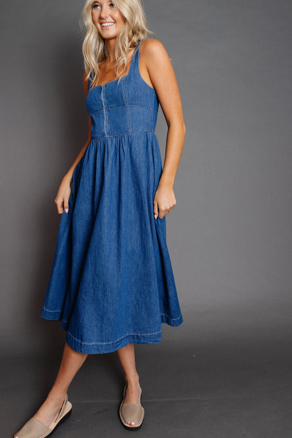 Venus Star Dress in Denim