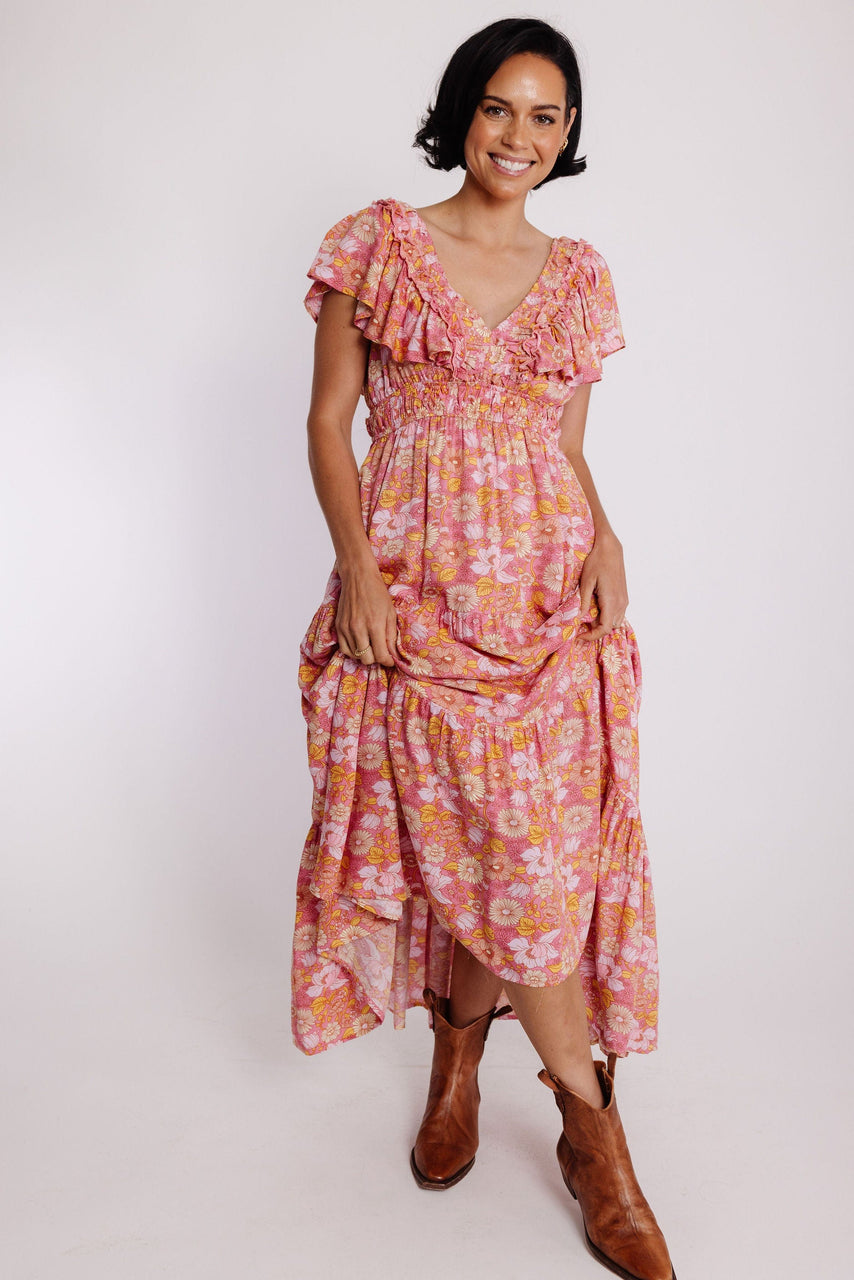 Camilla Dress in Slate Pink Floral