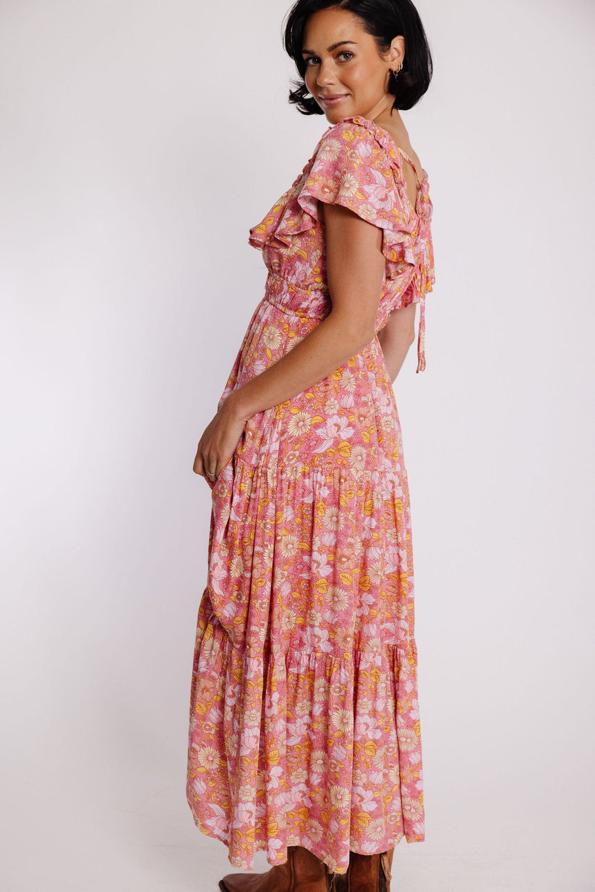 Camilla Dress in Slate Pink Floral