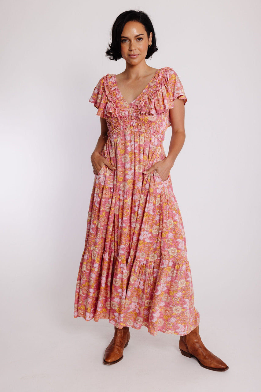 Camilla Dress in Slate Pink Floral