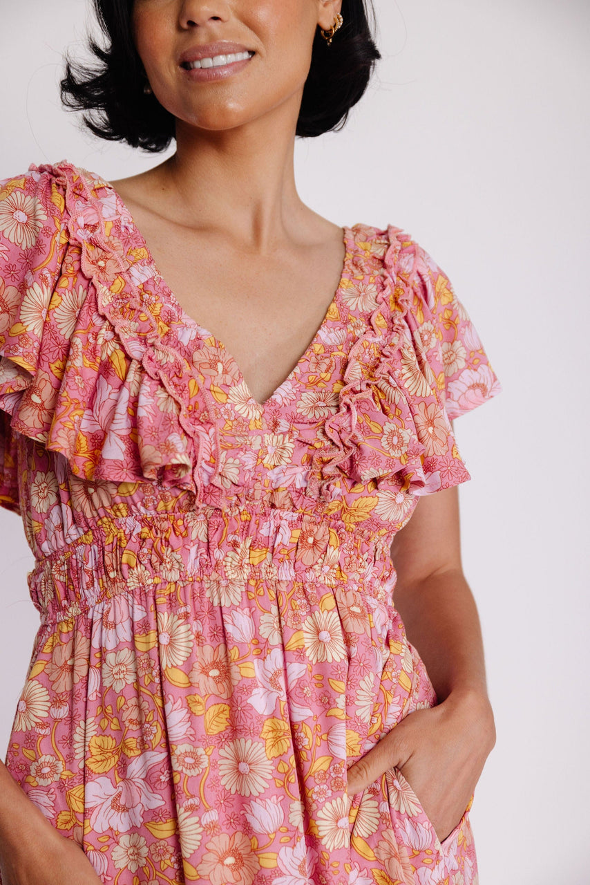 Camilla Dress in Slate Pink Floral