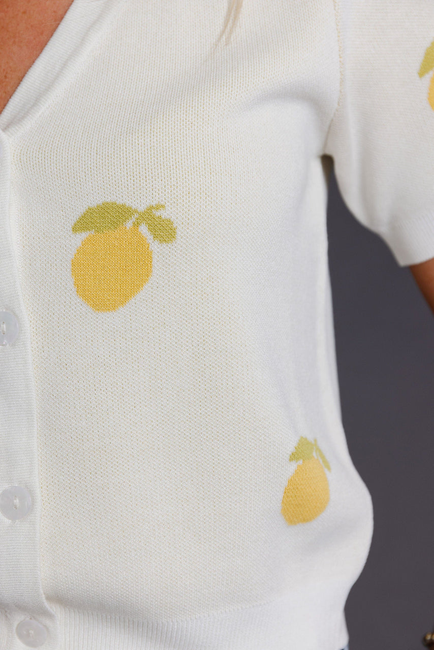 Citron Knit Top in Ivory