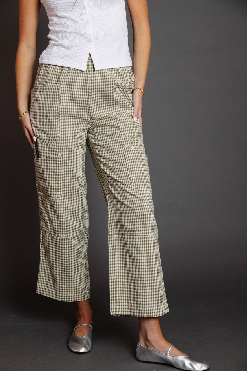 Irma Pant in Olive/Cream