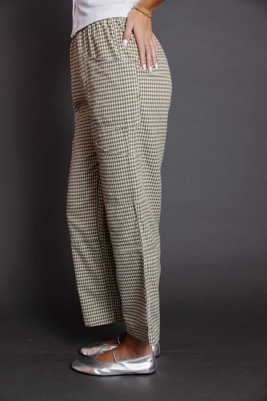 Irma Pant in Olive/Cream