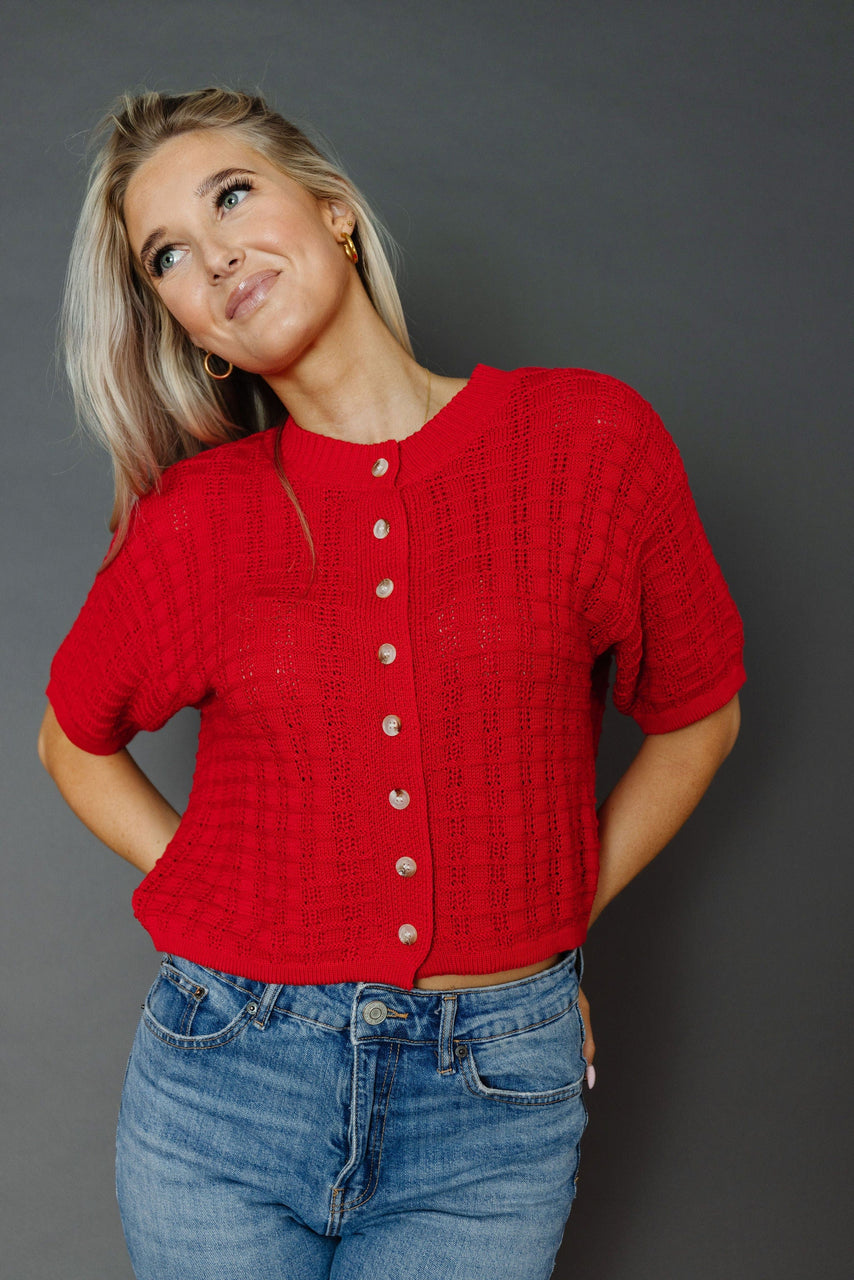 Dana Pointe Cardigan in Poppy