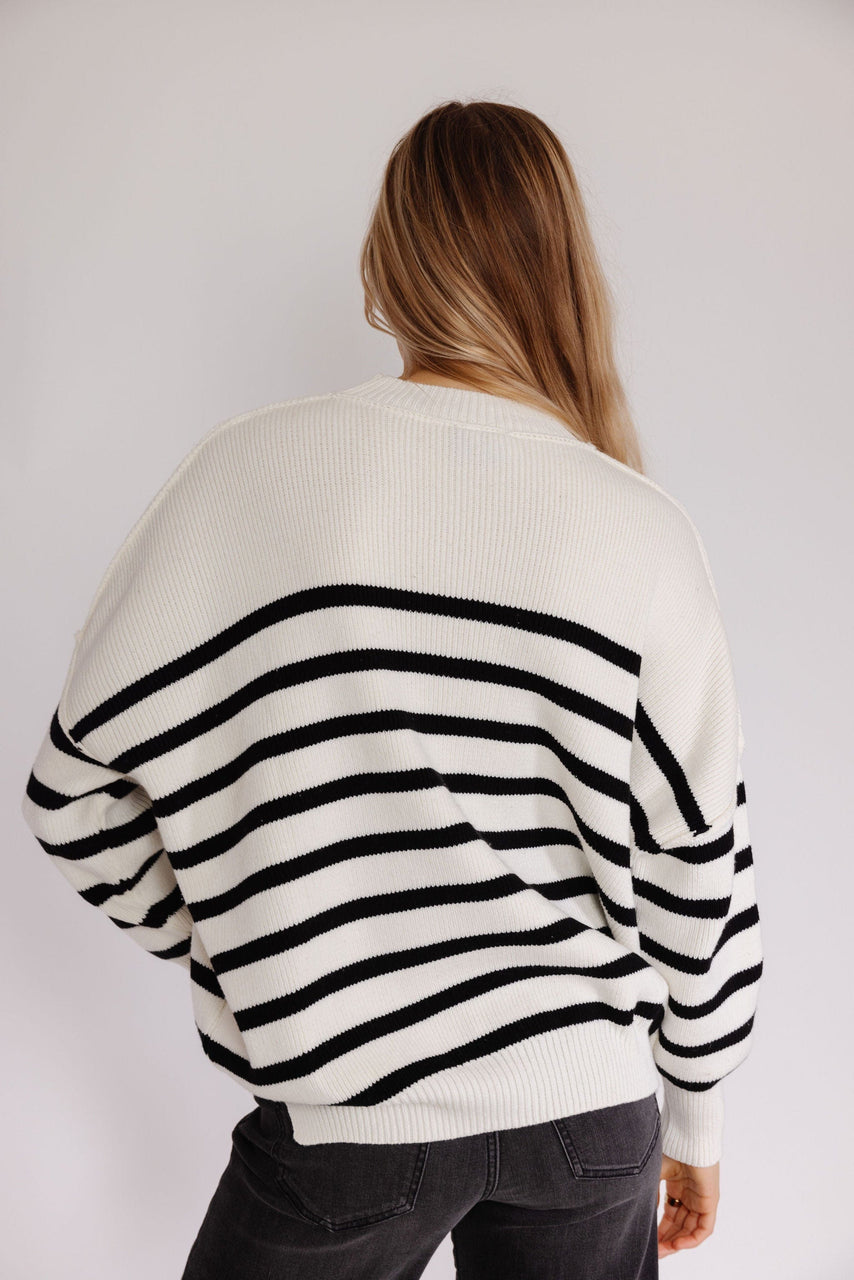 Dexter Sweater in White/Black