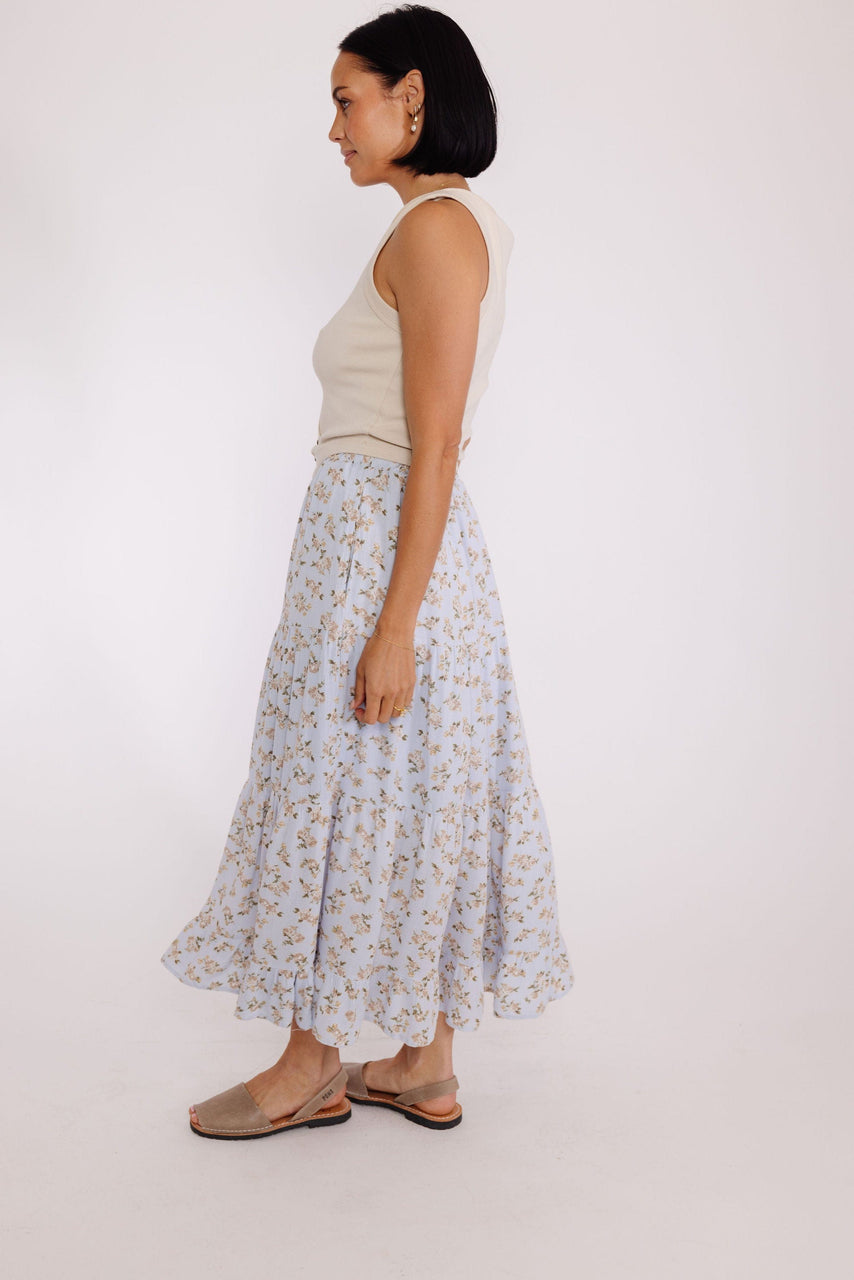 Dreamy Floral Skirt in Blue