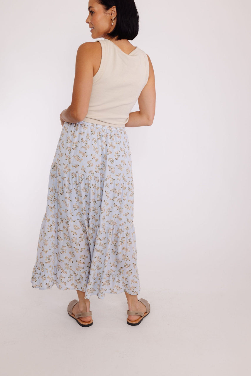 Dreamy Floral Skirt in Blue