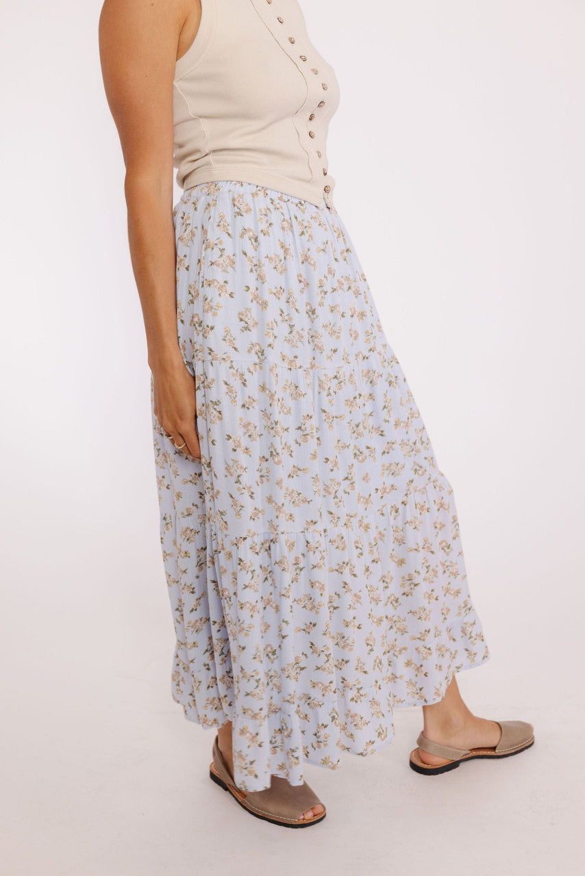 Dreamy Floral Skirt in Blue