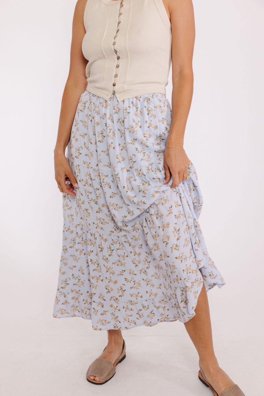 Dreamy Floral Skirt in Blue