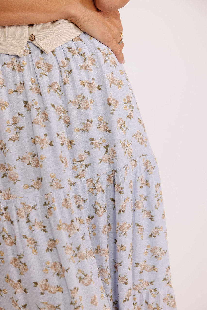 Dreamy Floral Skirt in Blue