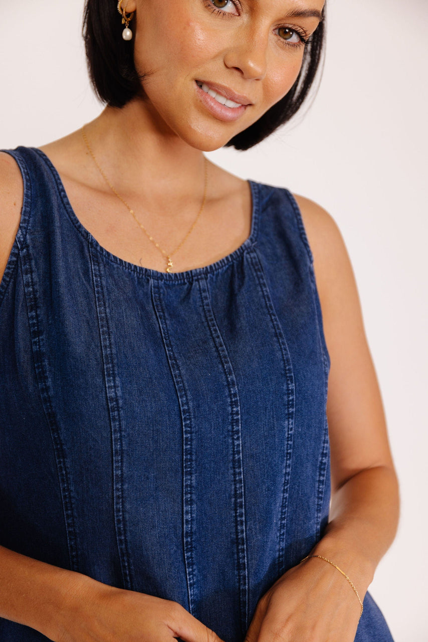 Dunne Dress in Dark Denim