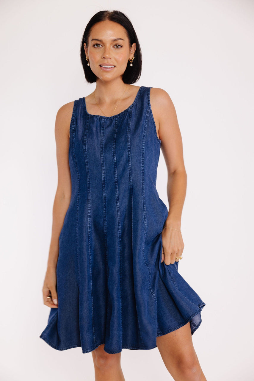 Dunne Dress in Dark Denim