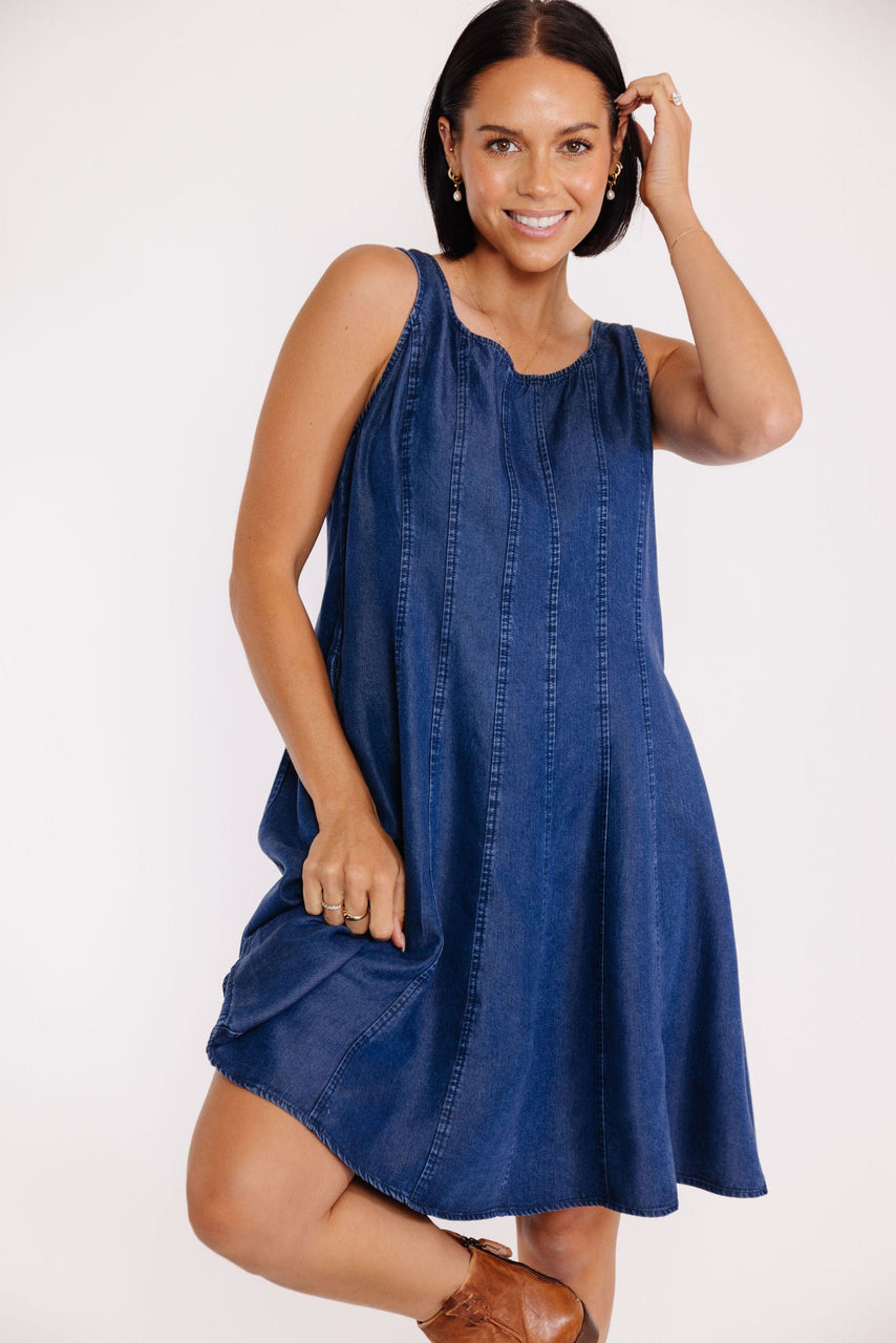 Dunne Dress in Dark Denim