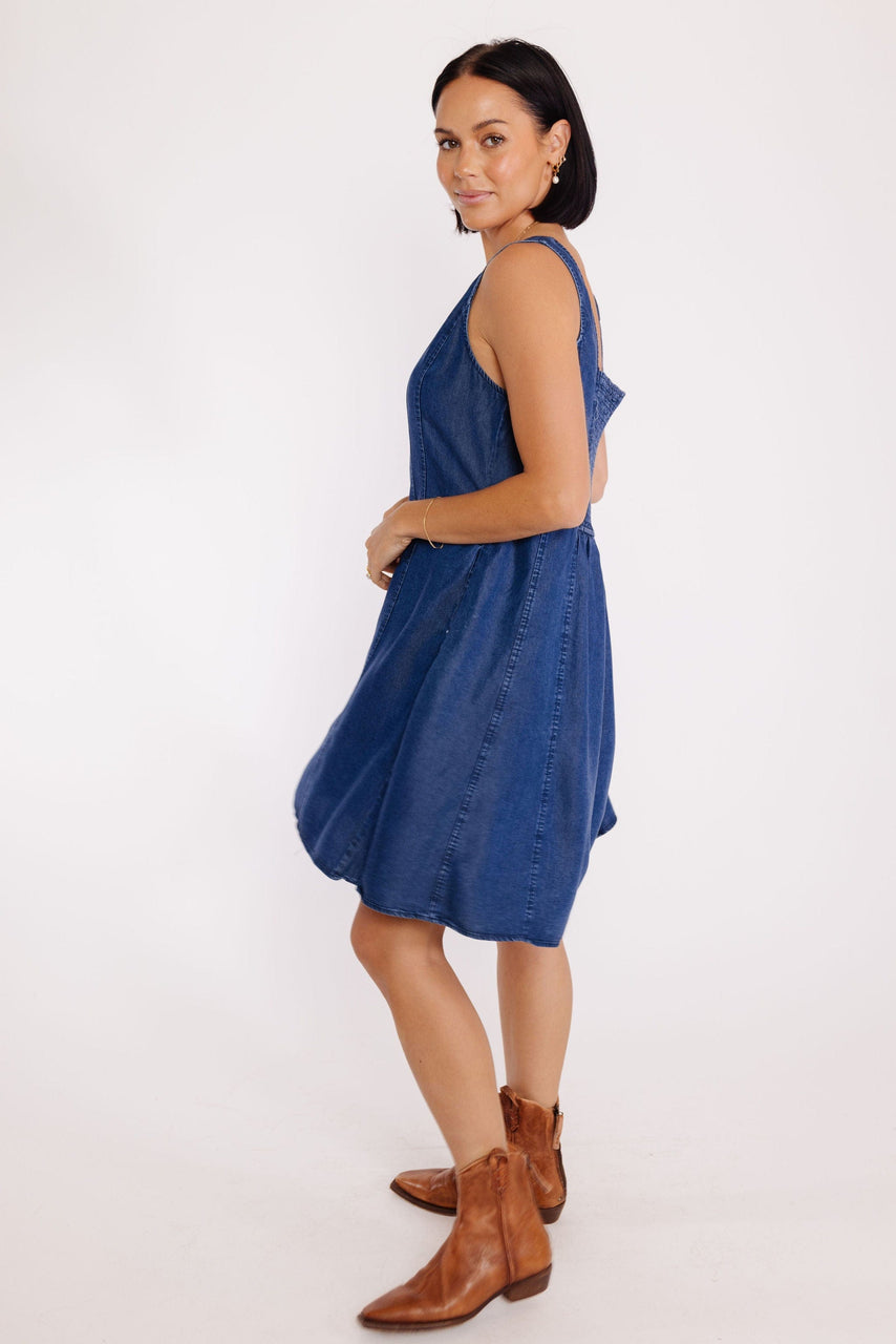 Dunne Dress in Dark Denim