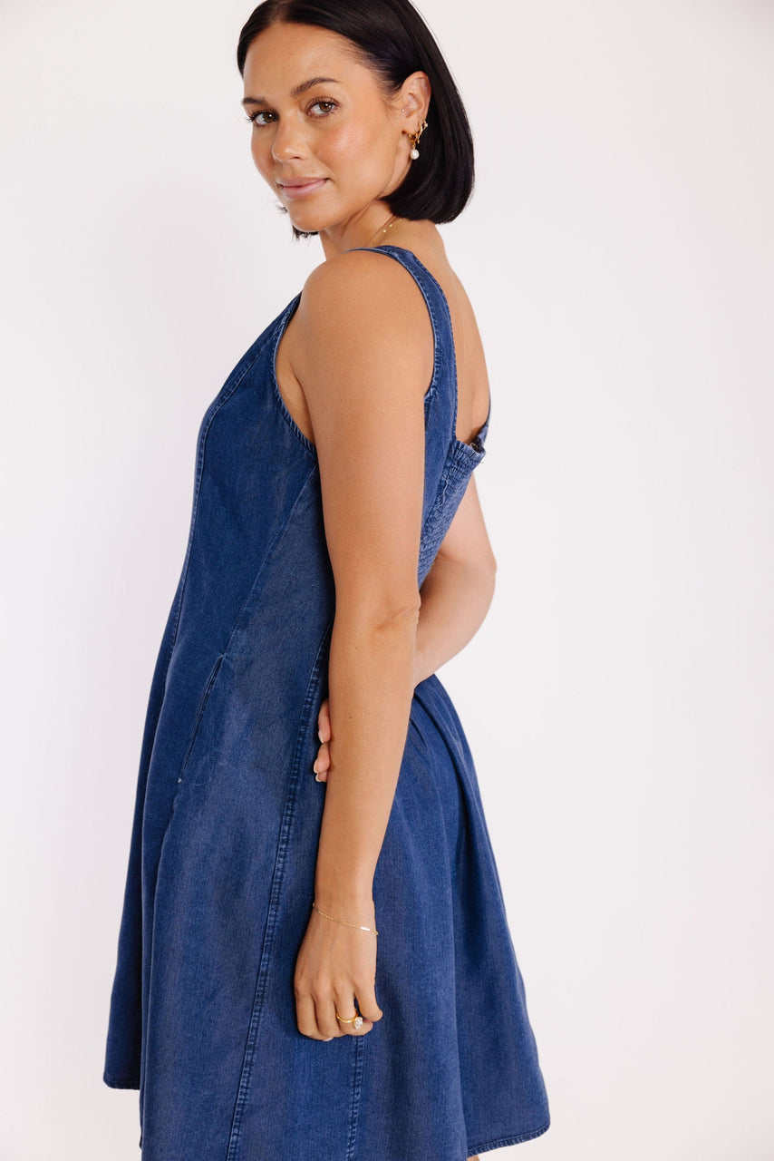 Dunne Dress in Dark Denim