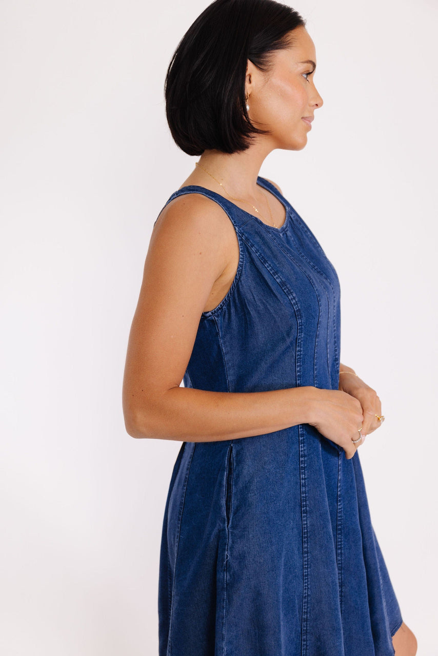 Dunne Dress in Dark Denim