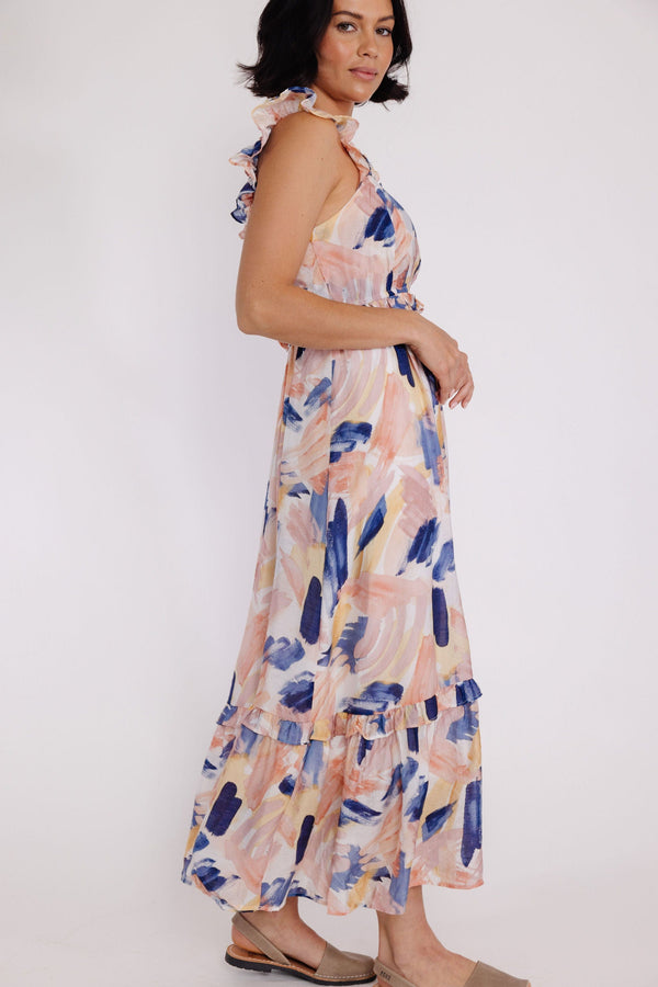 Elodie Dress in Navy Multi