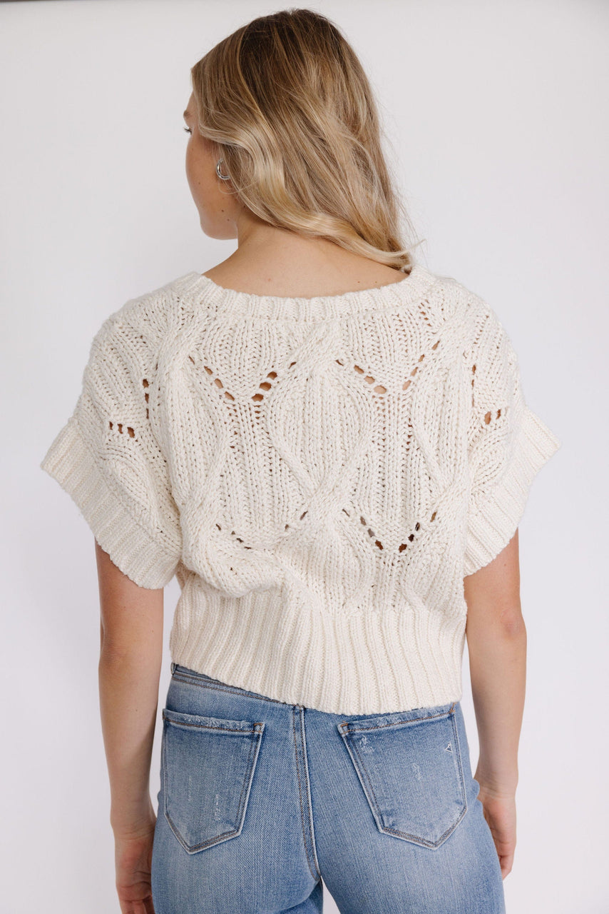 Emmylou Sweater Vest in Cream