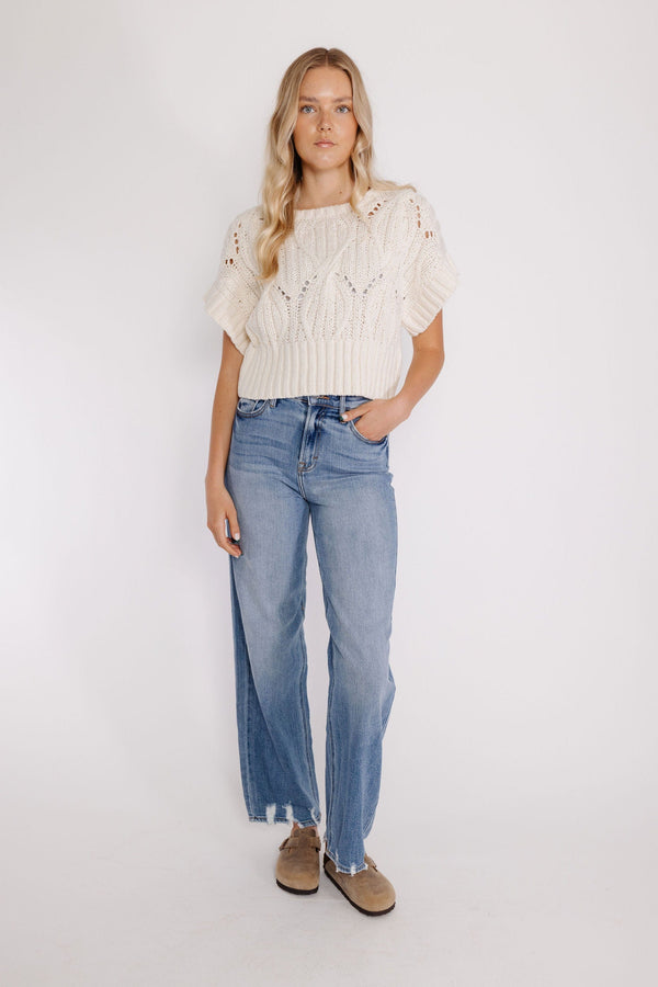 Emmylou Sweater Vest in Cream