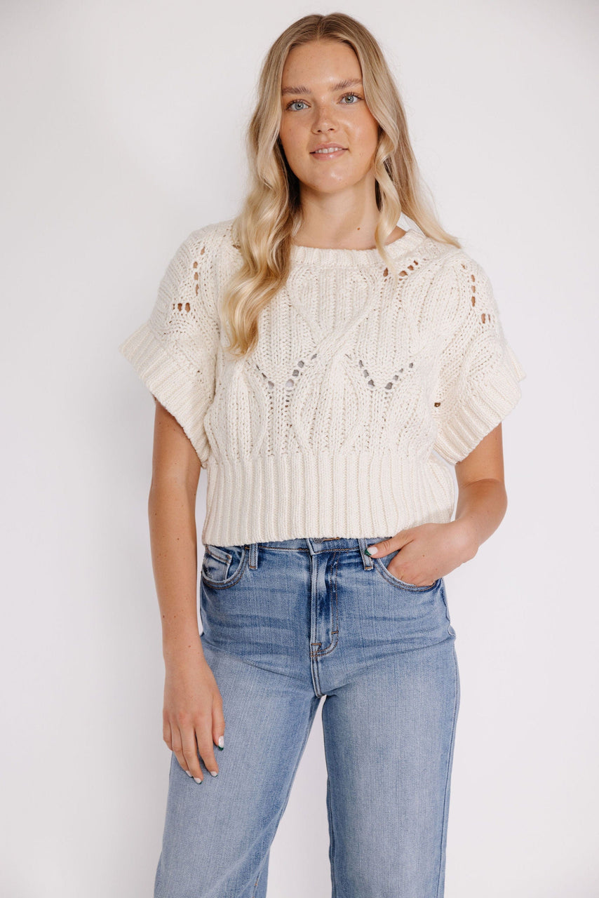 Emmylou Sweater Vest in Cream