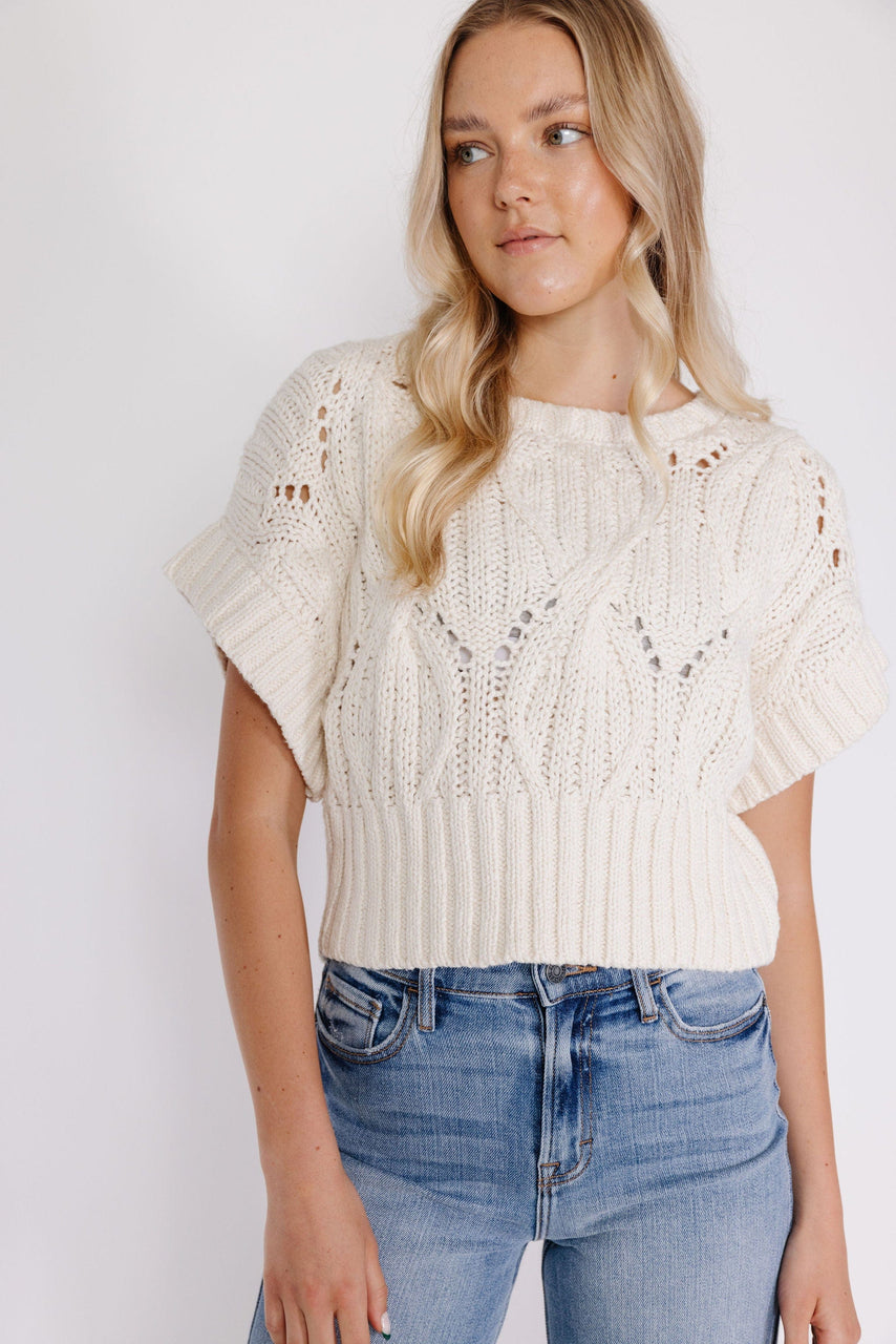 Emmylou Sweater Vest in Cream