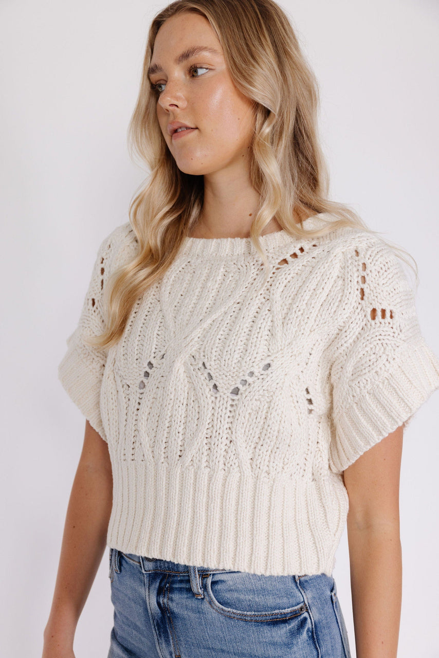 Emmylou Sweater Vest in Cream