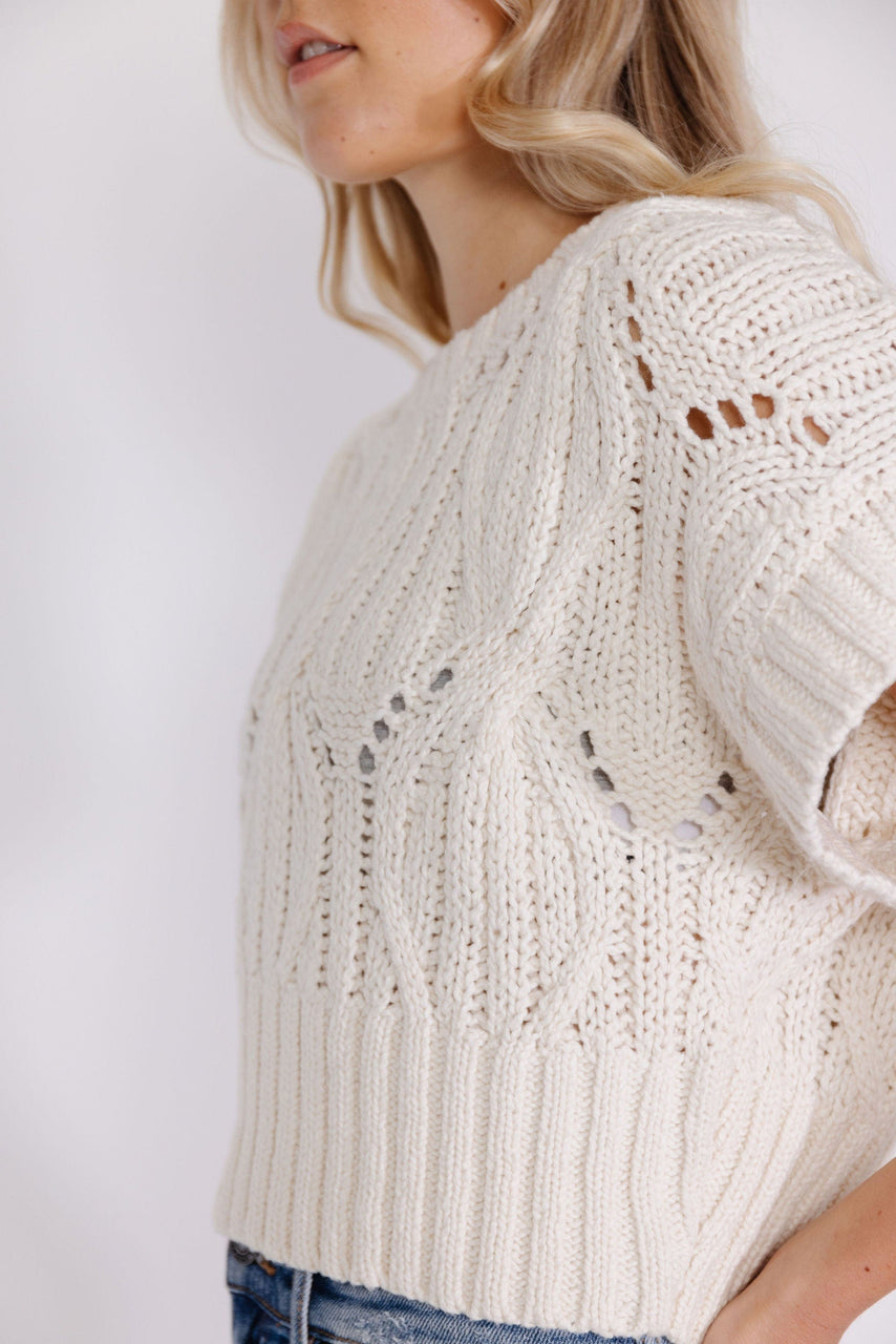 Emmylou Sweater Vest in Cream