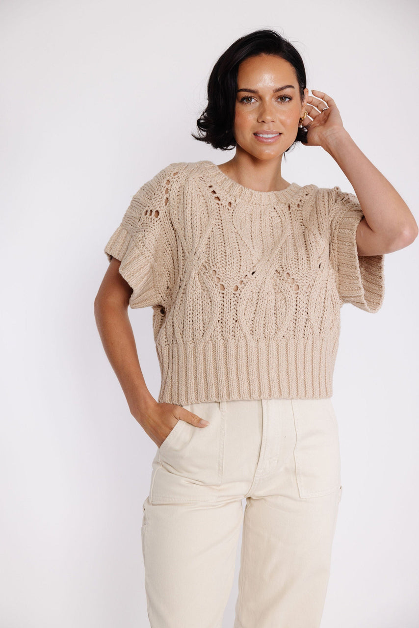 Emmylou Sweater Vest in Taupe