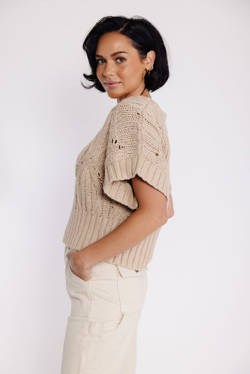 Emmylou Sweater Vest in Taupe