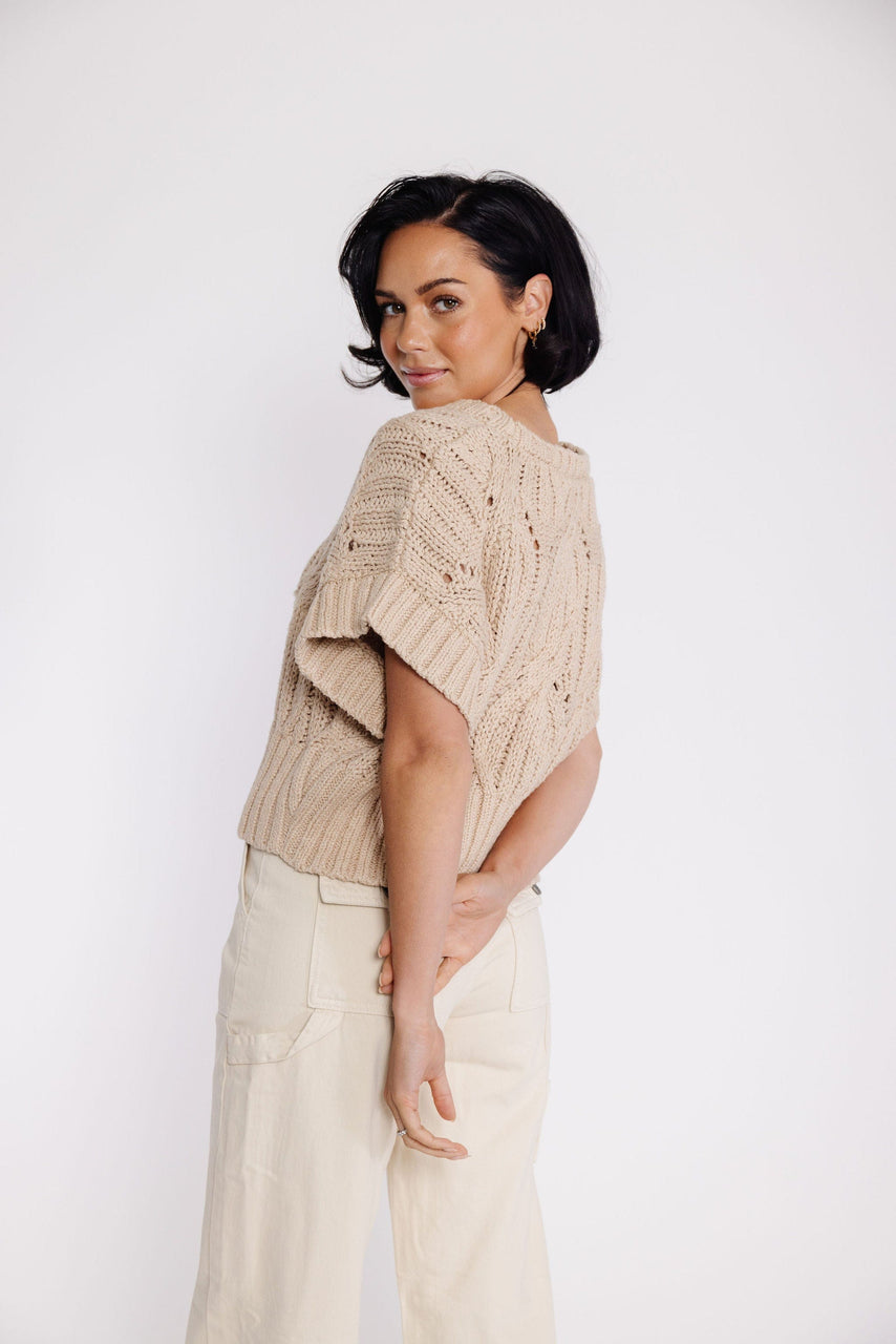 Emmylou Sweater Vest in Taupe