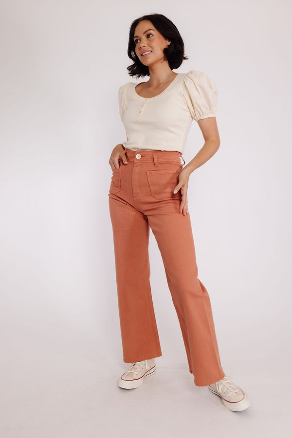 Fergie Pant in Apricot Orange