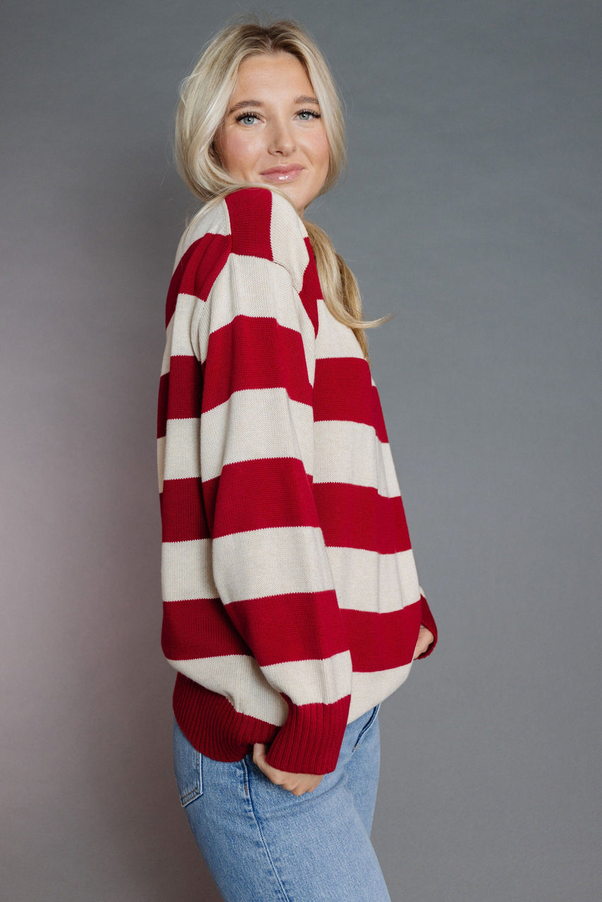 Granstville Sweater in Wine/Ivory
