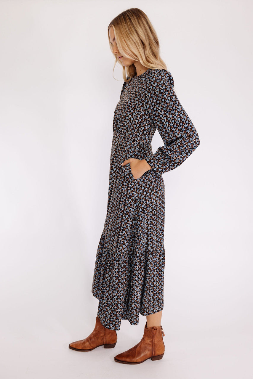 Greta Dress in Black Floral