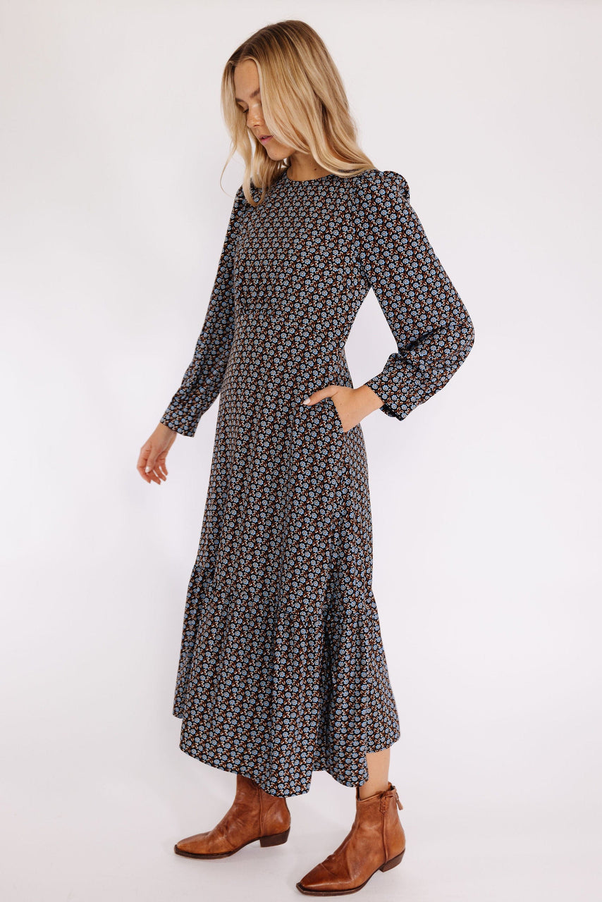 Greta Dress in Black Floral