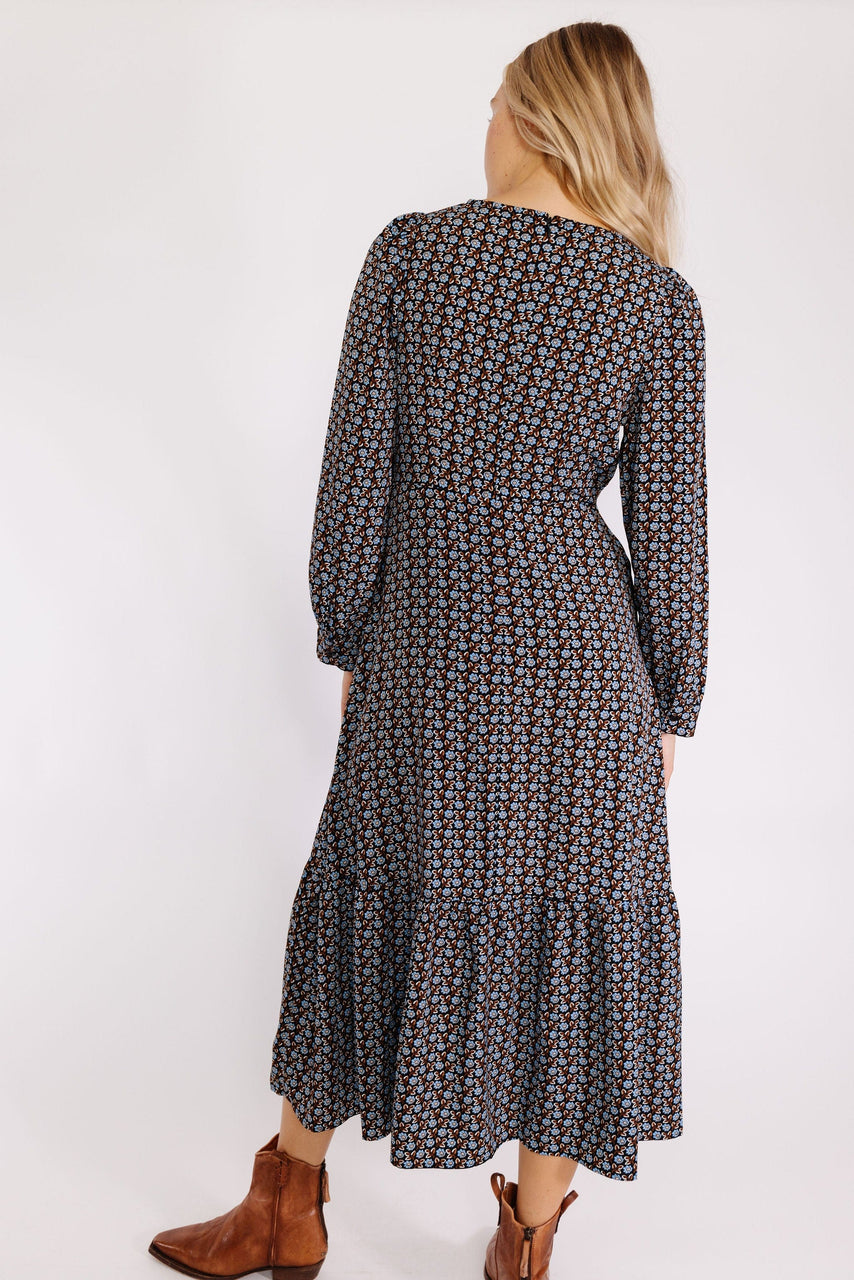 Greta Dress in Black Floral
