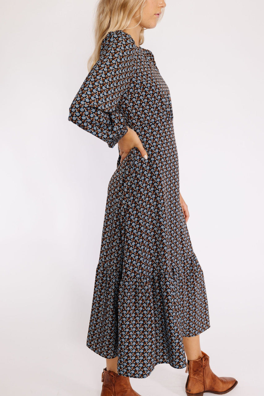 Greta Dress in Black Floral