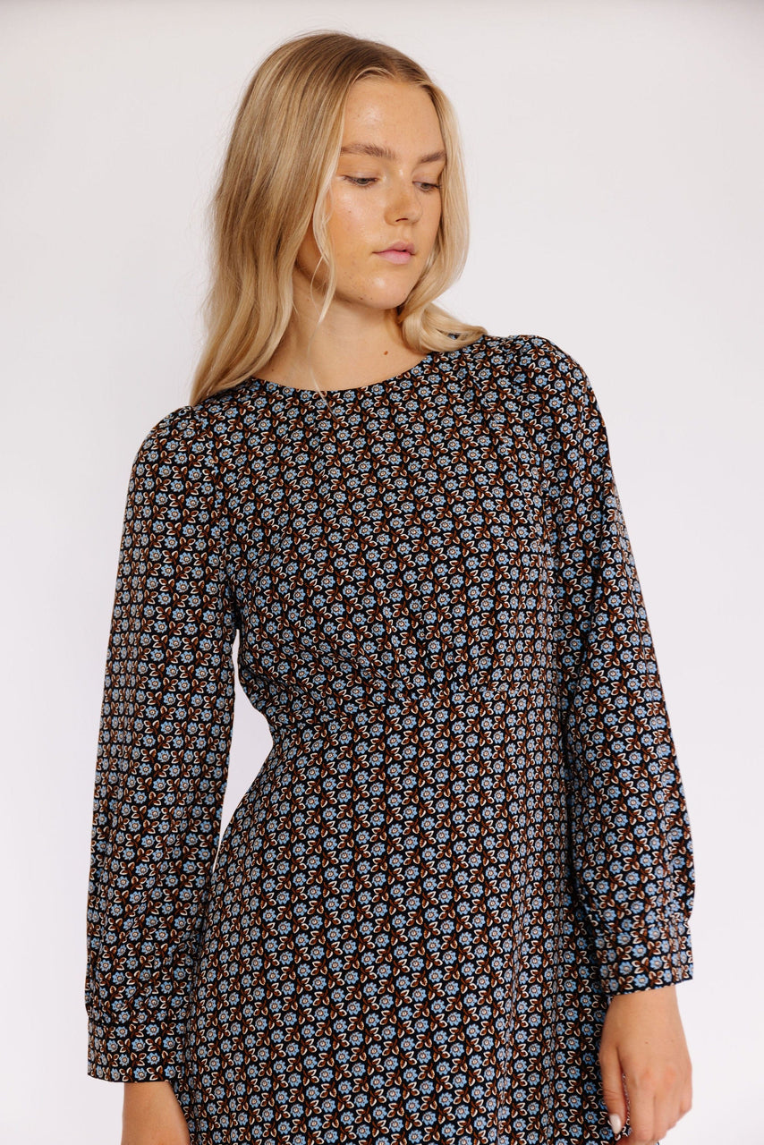 Greta Dress in Black Floral