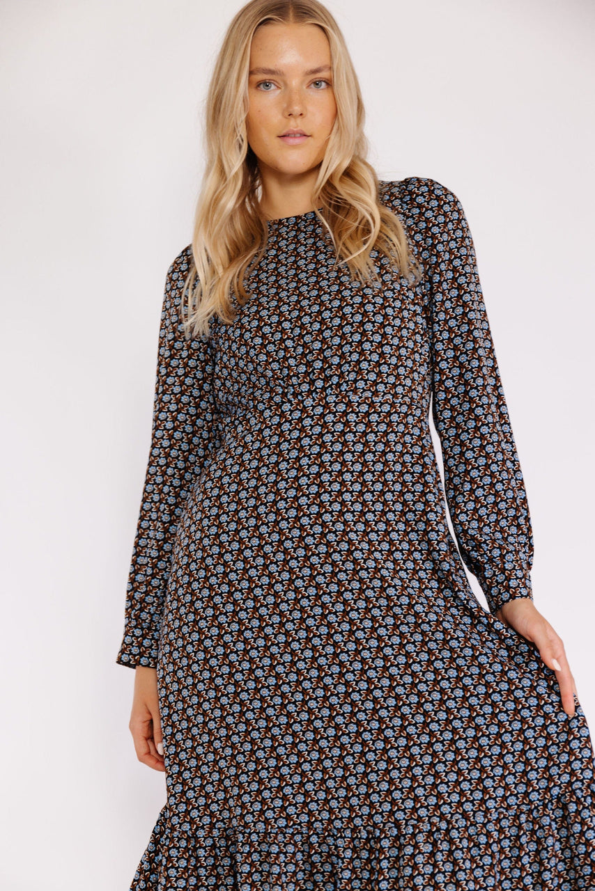 Greta Dress in Black Floral