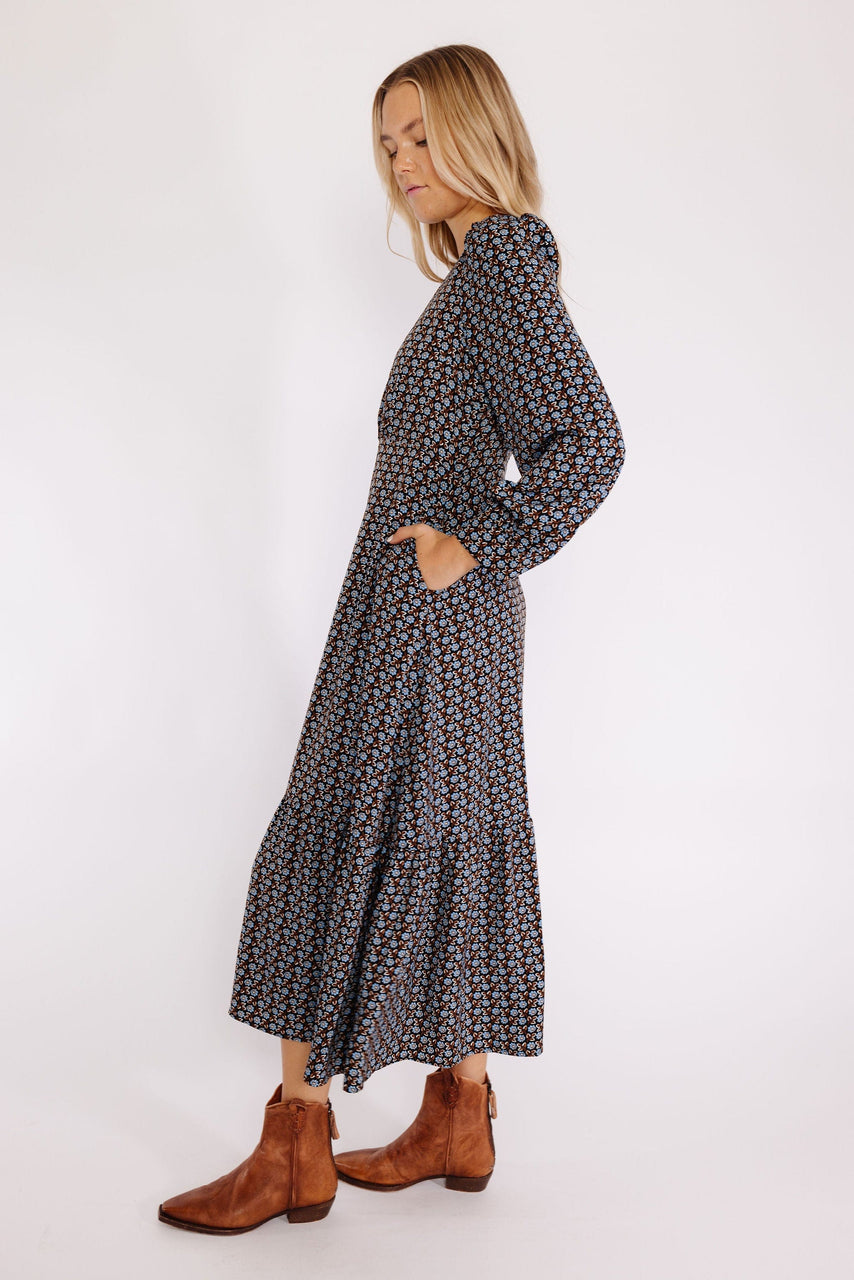 Greta Dress in Black Floral