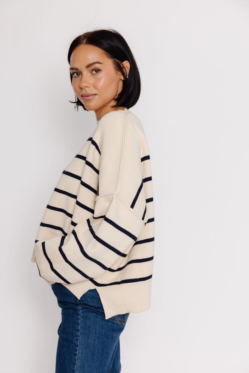 Hayley Sweater in Cream/Navy