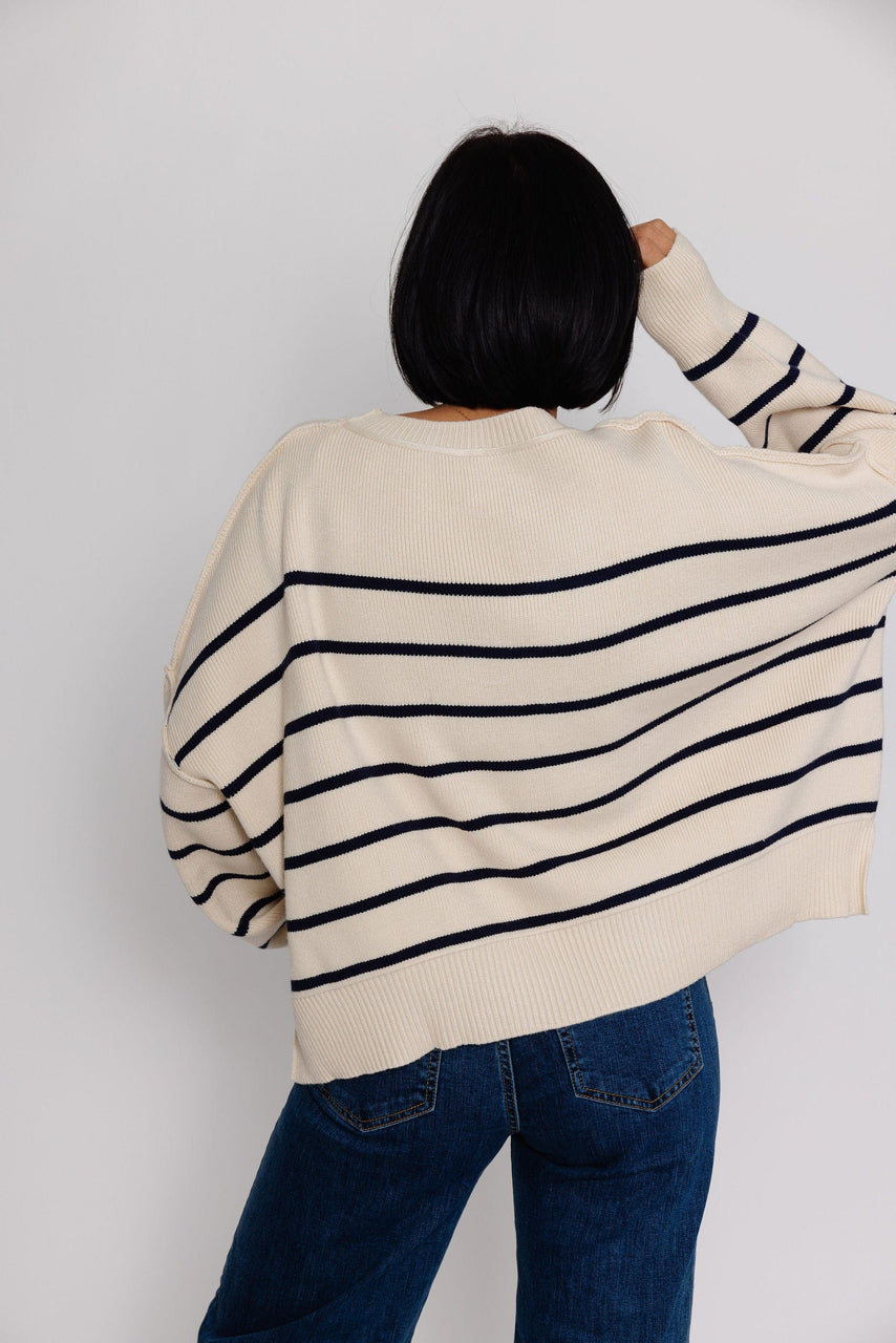 Hayley Sweater in Cream/Navy