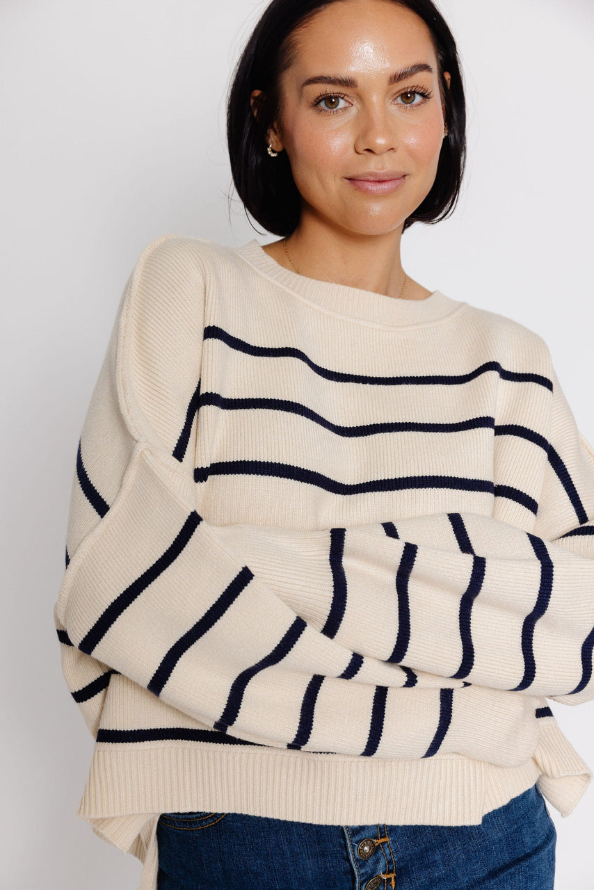 Hayley Sweater in Cream/Navy