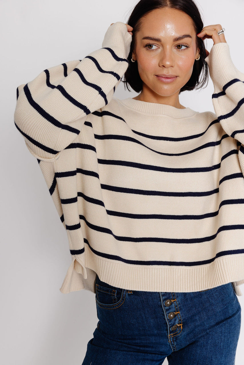 Hayley Sweater in Cream/Navy