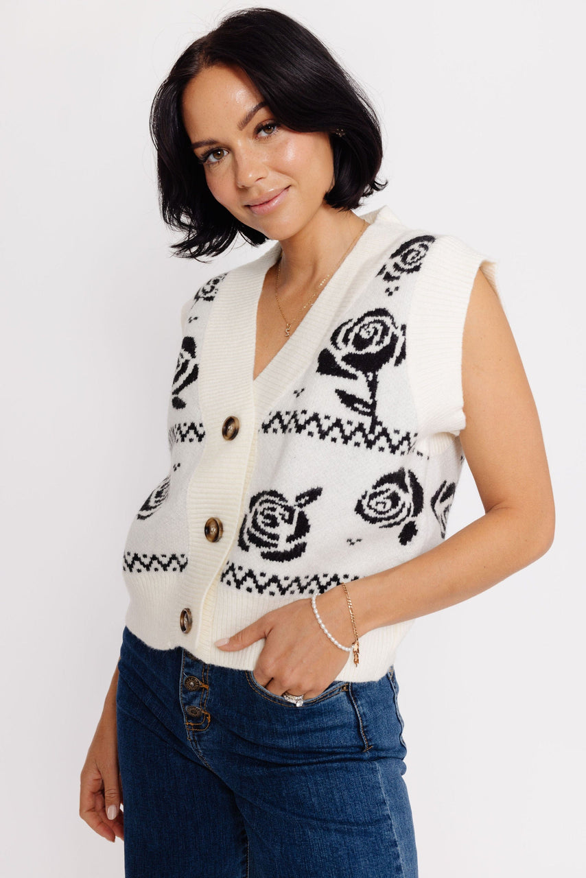 Hunter Sweater Vest in Cream