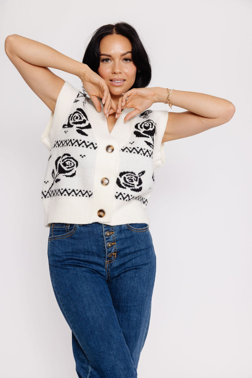 Hunter Sweater Vest in Cream