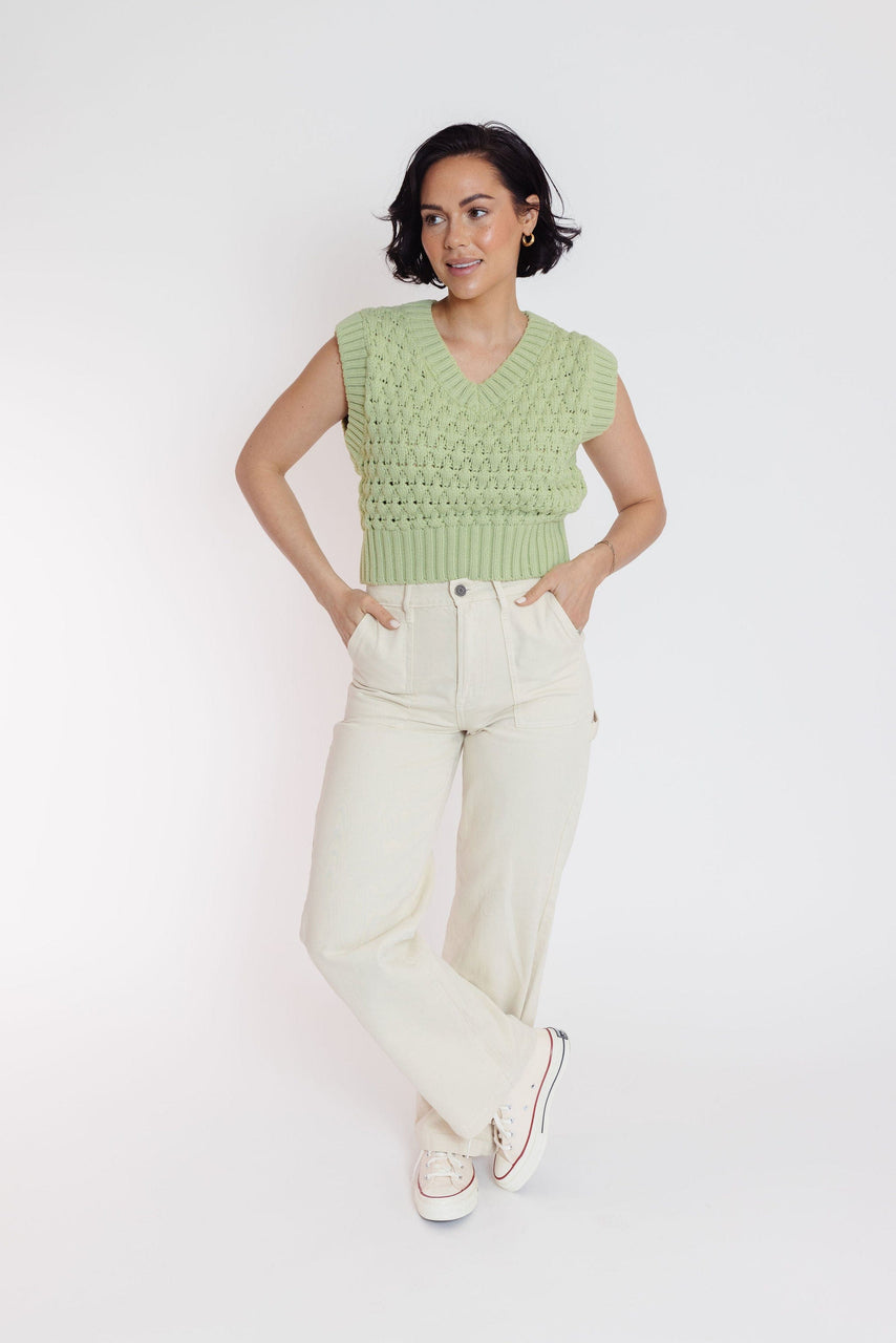 Iona Sweater Vest in Sage